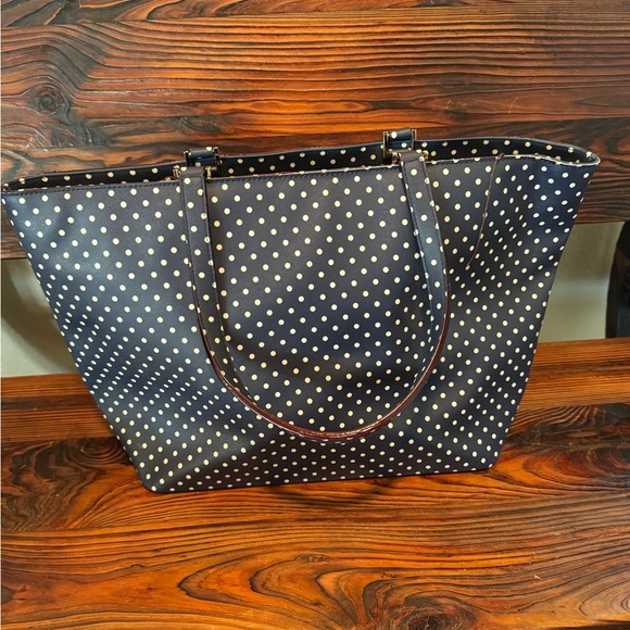 Kate Spade navy polka dot large tote - Picture 2 of 3